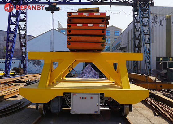 75t Steel Plate Transfer Electric Rail Flatbed Cart