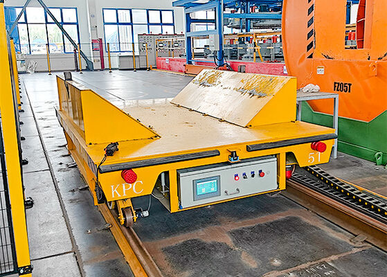 5T yük kapasitesi V çerçeve cihazı ve pil ile çalışan güç kaynağı ile demiryolu transfer arabası